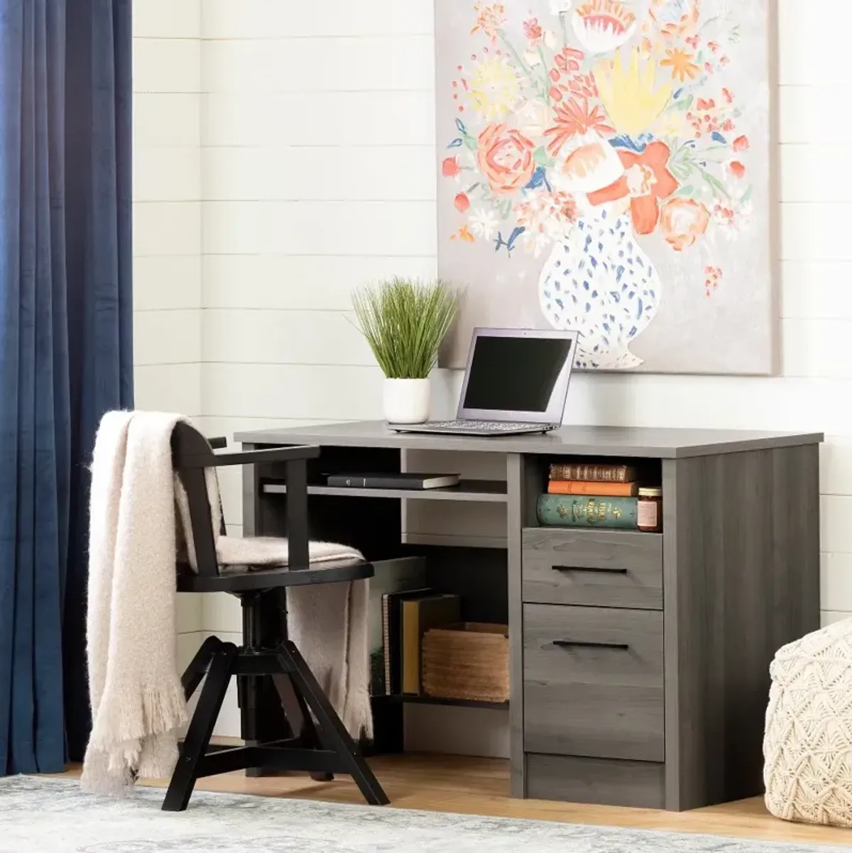 Gravity Gray Maple Desk - South Shore