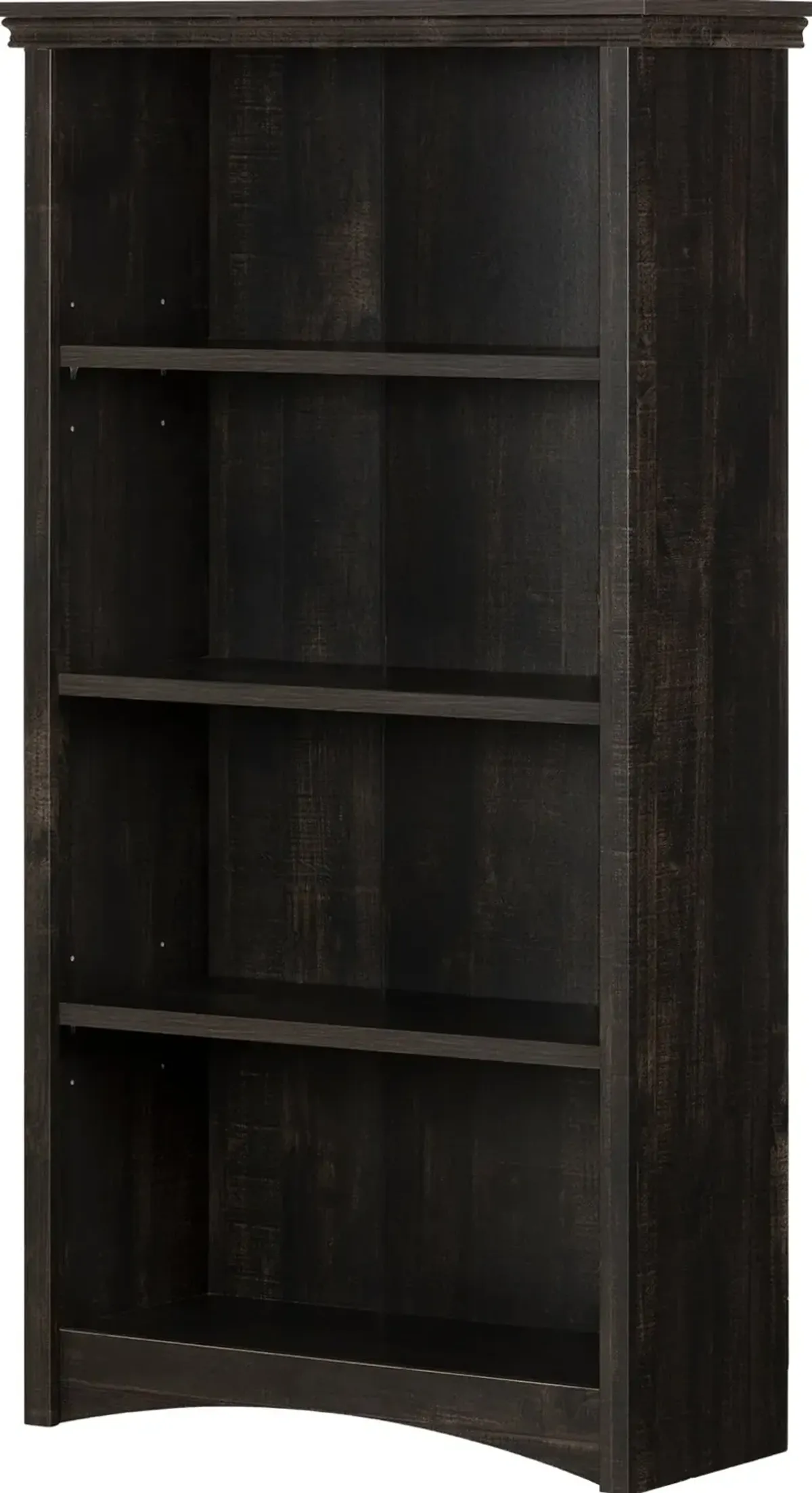 Gascony Rubbed Black 4-Shelf Bookcase - South Shore