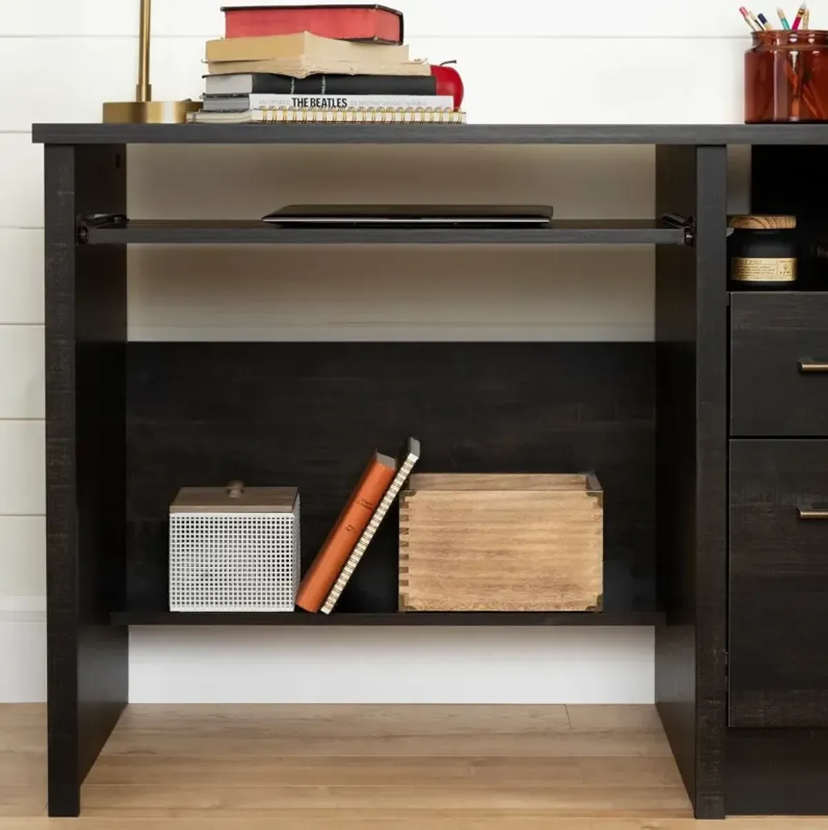 Gravity Rubbed Black Desk - South Shore