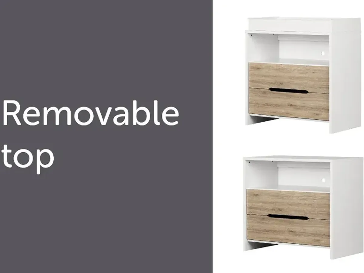 Cookie White and Oak 2-Drawer Changing Table - South Shore