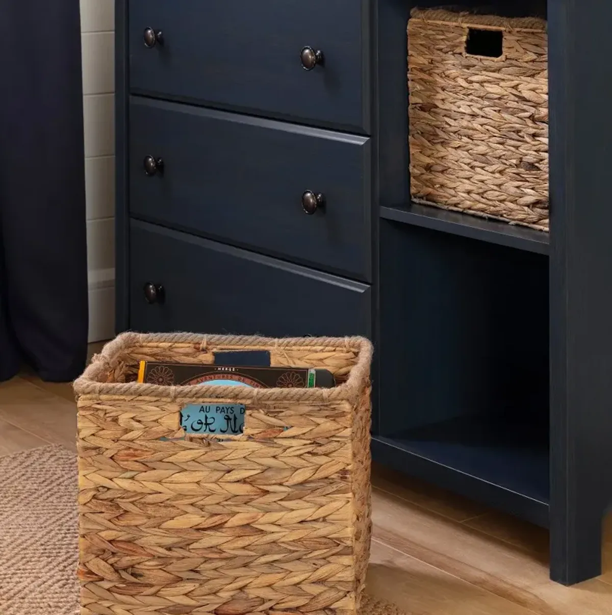 Cotton Candy Blue 3 Drawer Dresser with Baskets - South Shore