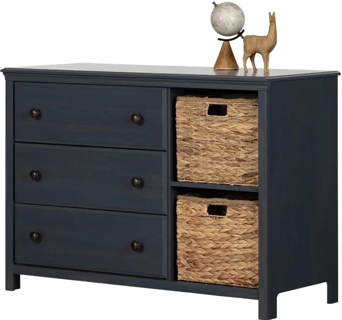 Cotton Candy Blue 3 Drawer Dresser with Baskets - South Shore