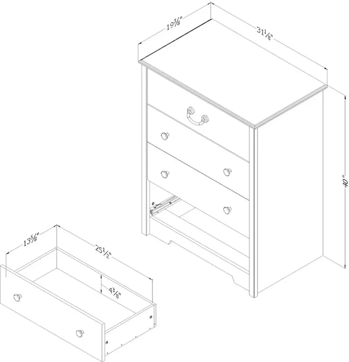 Navali Blue Chest of Drawers - South Shore