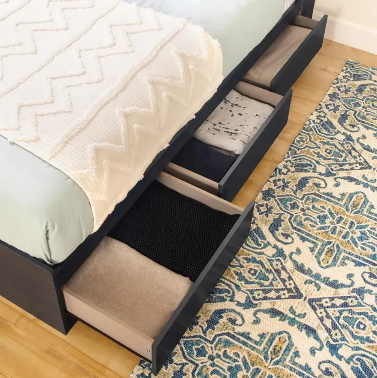 Navali Blue Twin Storage Platform Bed - South Shore