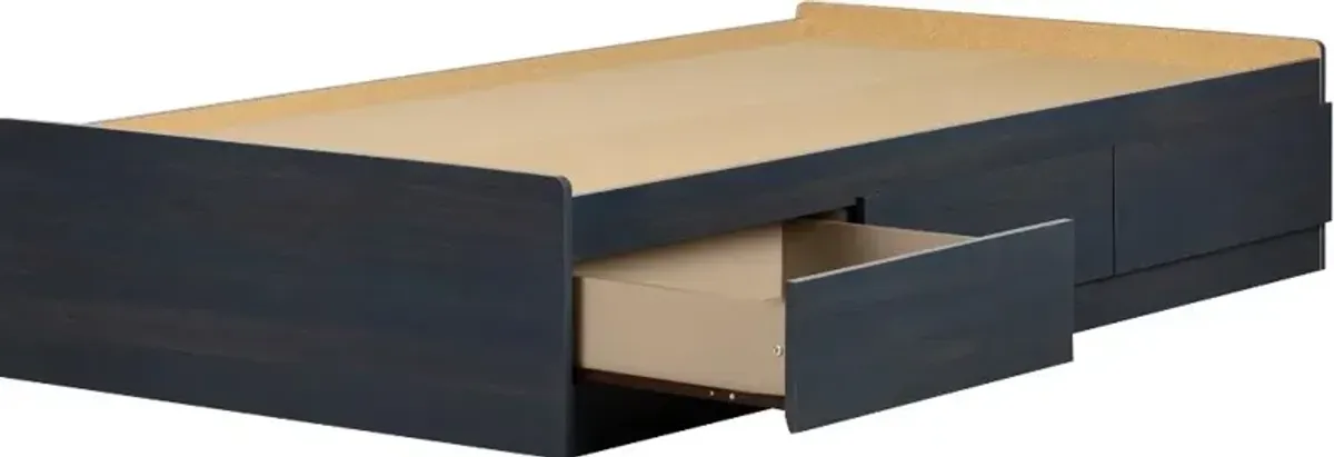 Navali Blue Twin Storage Platform Bed - South Shore