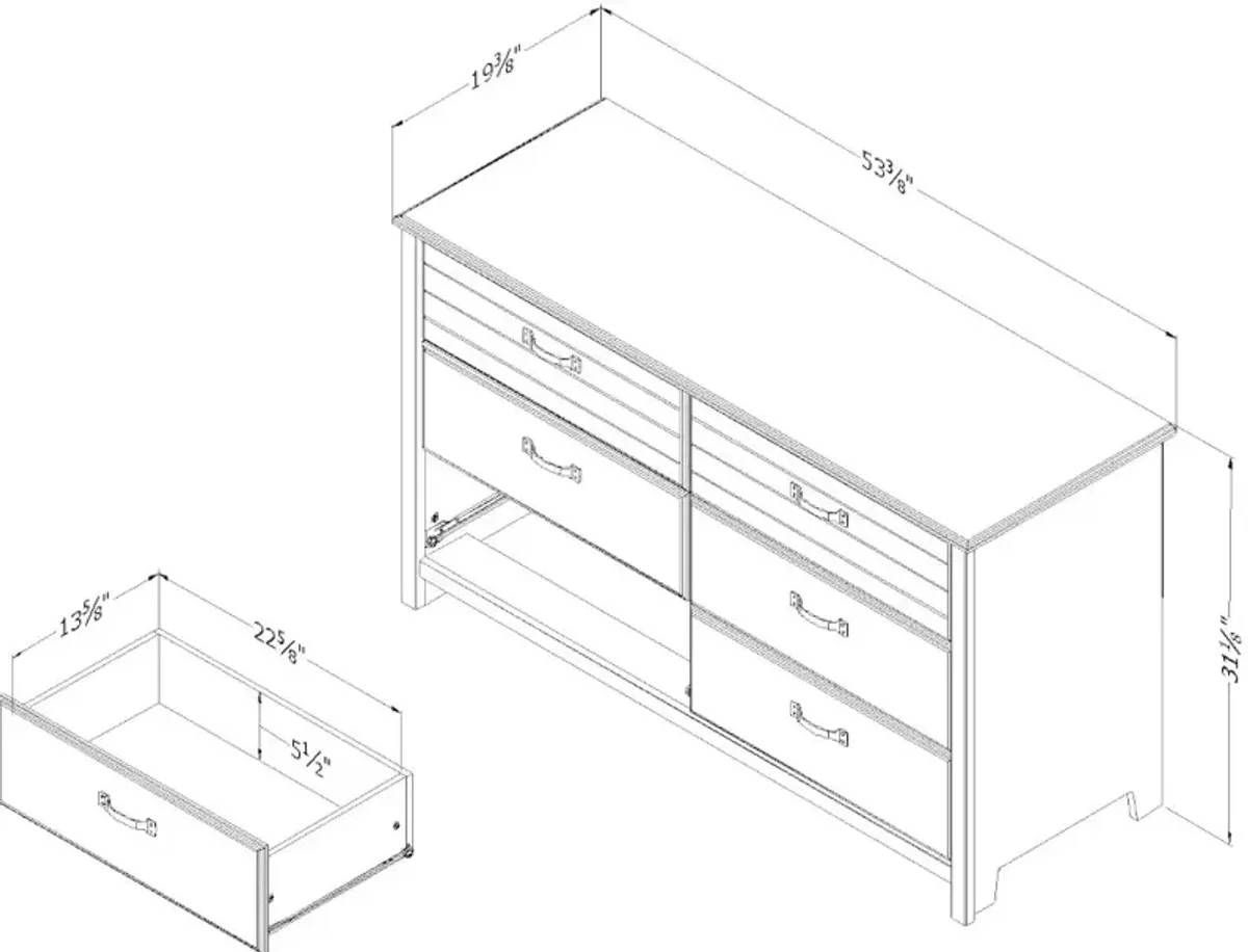 Asten Contemporary Blue Dresser - South Shore