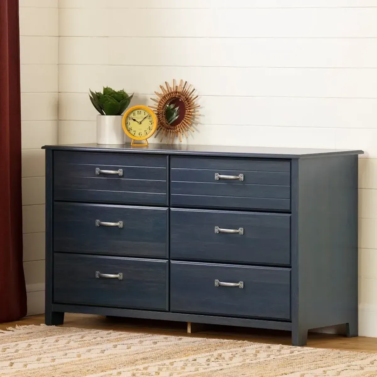 Asten Contemporary Blue Dresser - South Shore