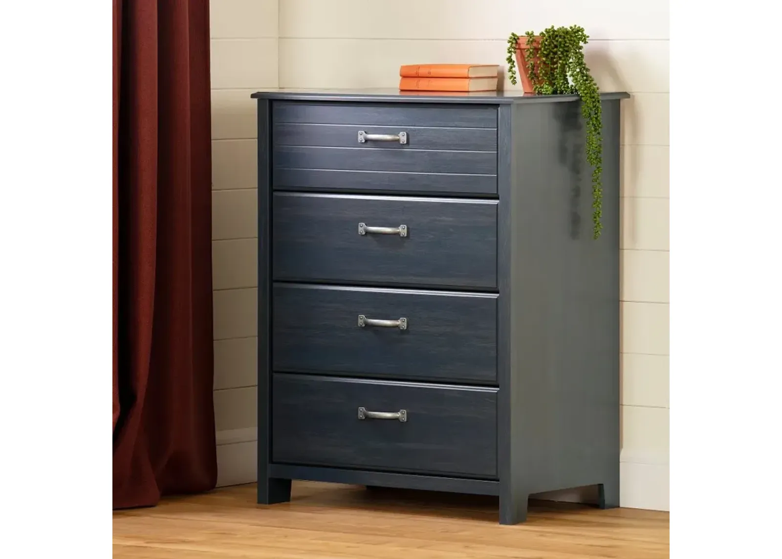 Asten Contemporary Blue Chest of Drawers - South Shore