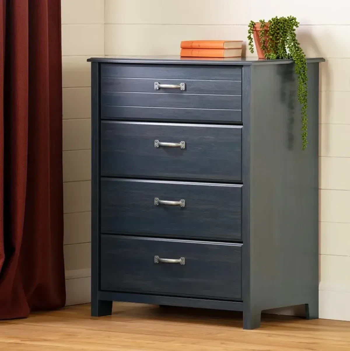 Asten Contemporary Blue Chest of Drawers - South Shore