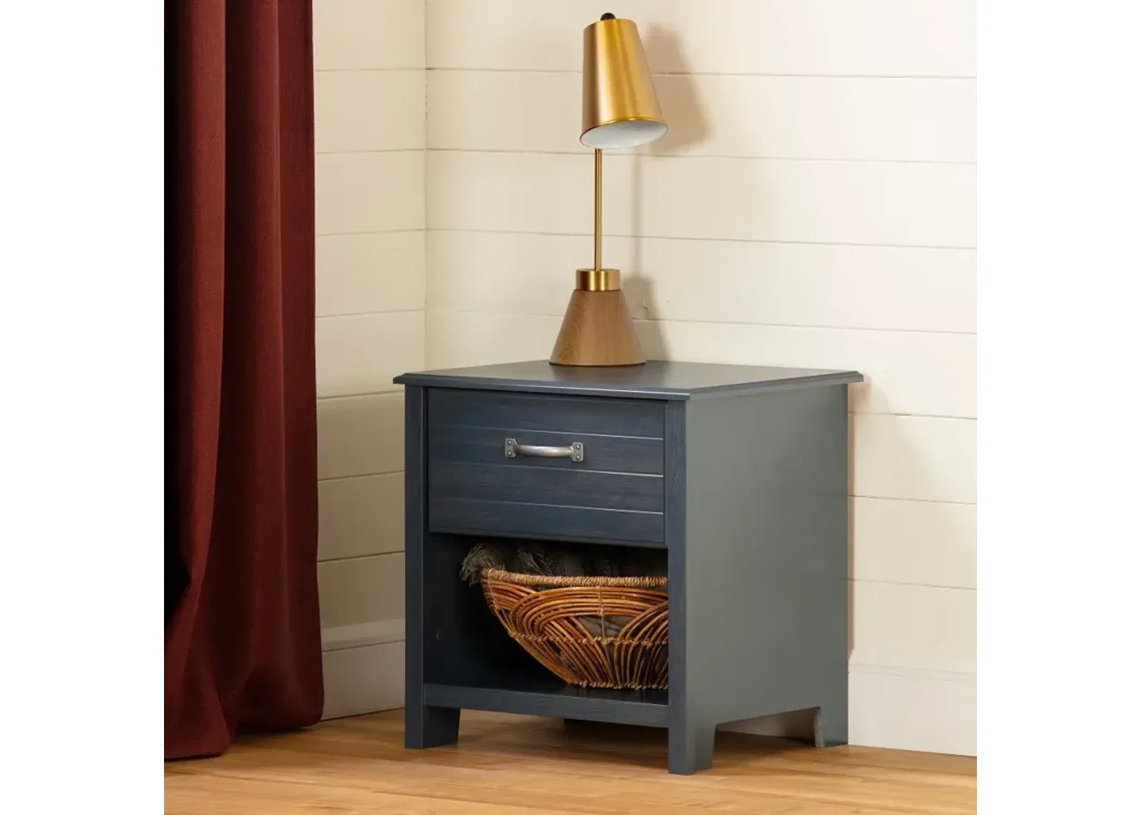 Asten Contemporary Blue Nightstand - South Shore