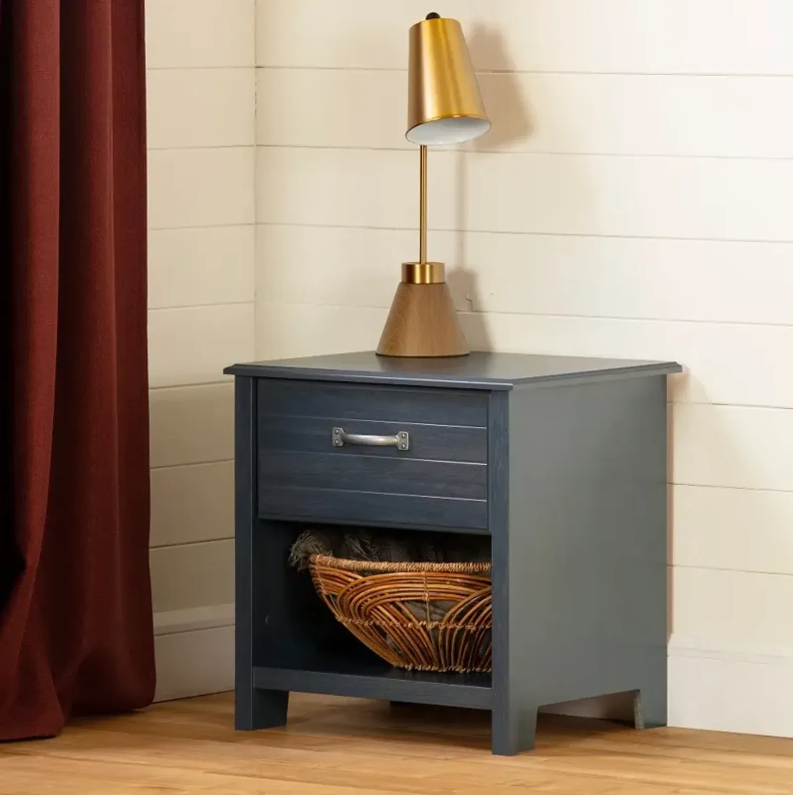 Asten Contemporary Blue Nightstand - South Shore