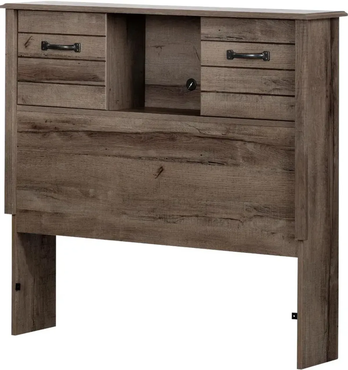 Lensky Rustic Fall Oak Twin Bookcase Headboard - South Shore