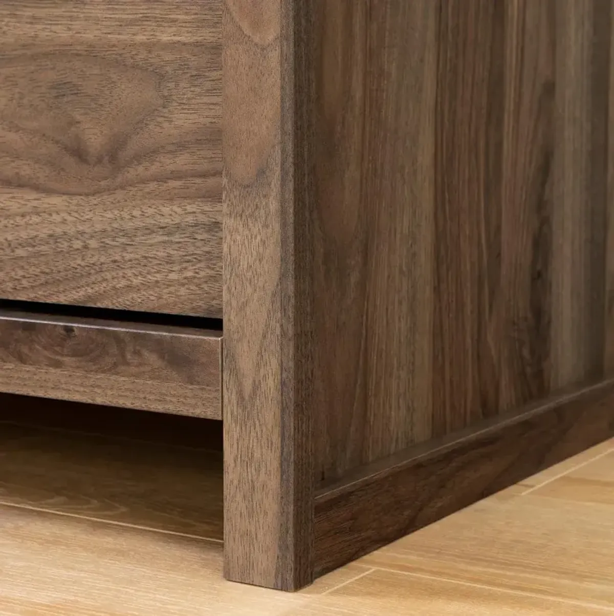 Modern Natural Walnut Chest of Drawers - South Shore