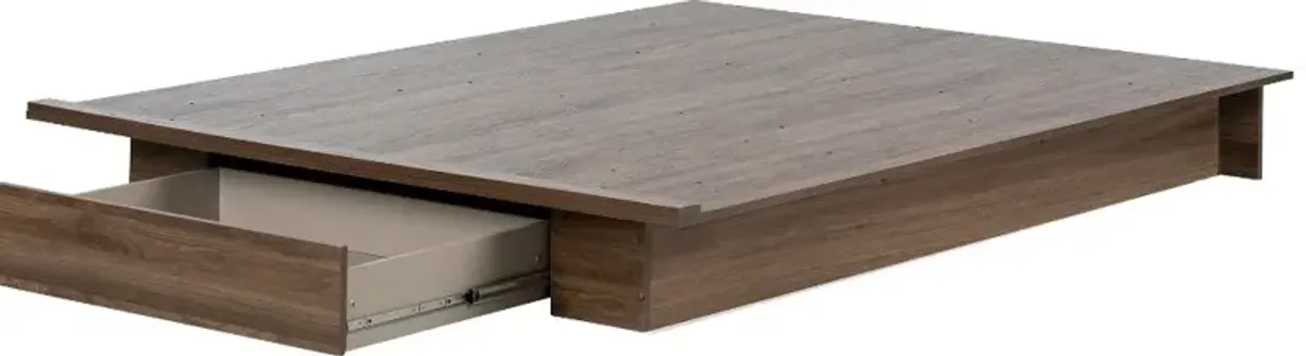 Lensky Modern Natural Walnut Queen Platform Bed - South Shore