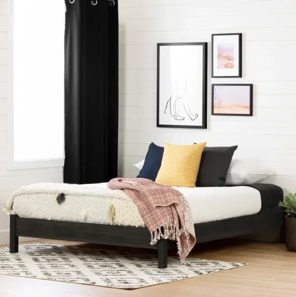 Lensky Modern Gray Oak Queen Platform Bed - South Shore