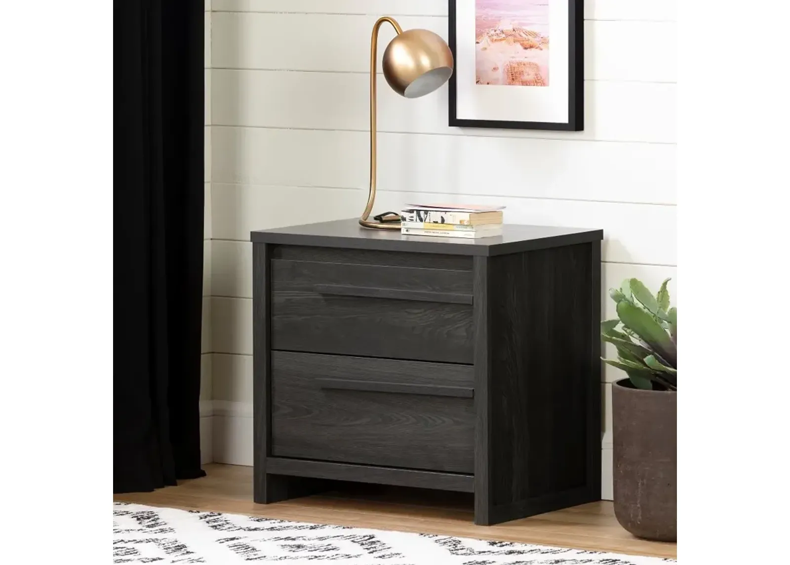 Lensky Modern Gray Oak Nightstand - South Shore