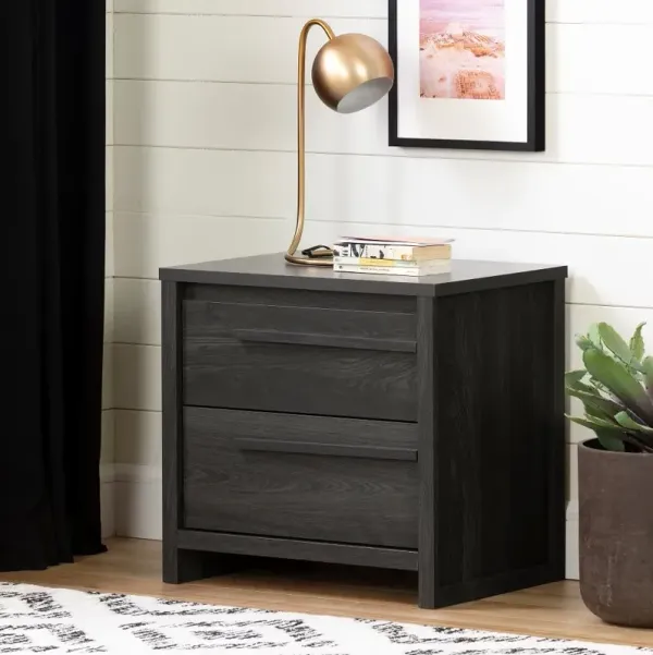 Lensky Modern Gray Oak Nightstand - South Shore