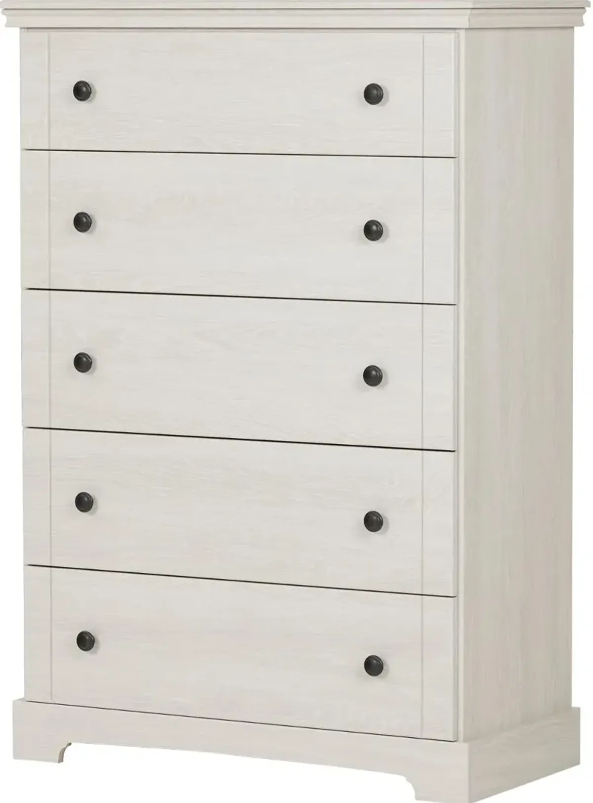 Lilak Cottage Winter Oak White Chest of Drawers - South Shore