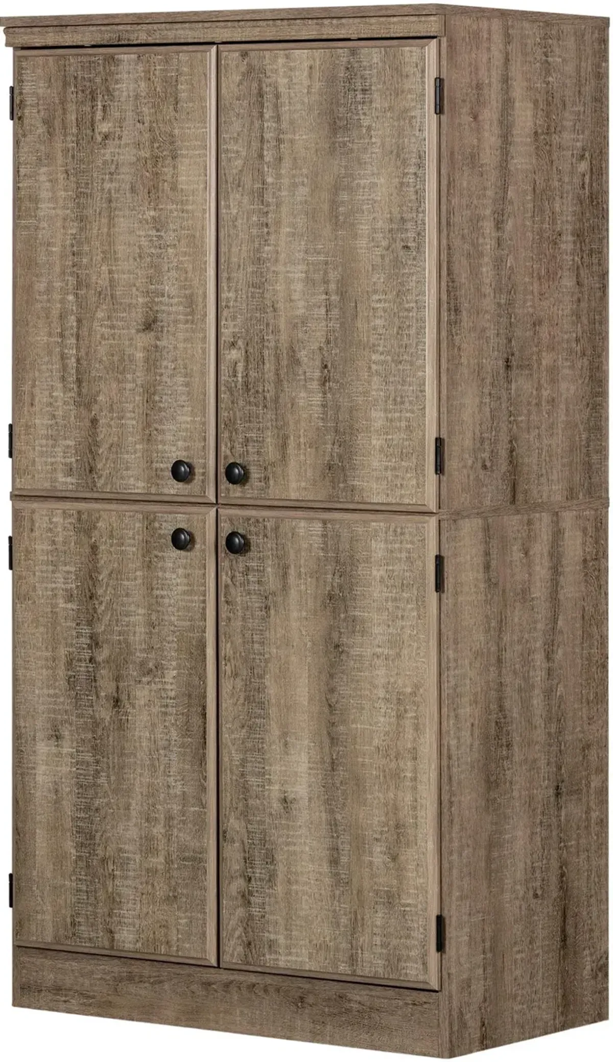 Weathered Oak 4-Door Storage Cabinet - Morgan