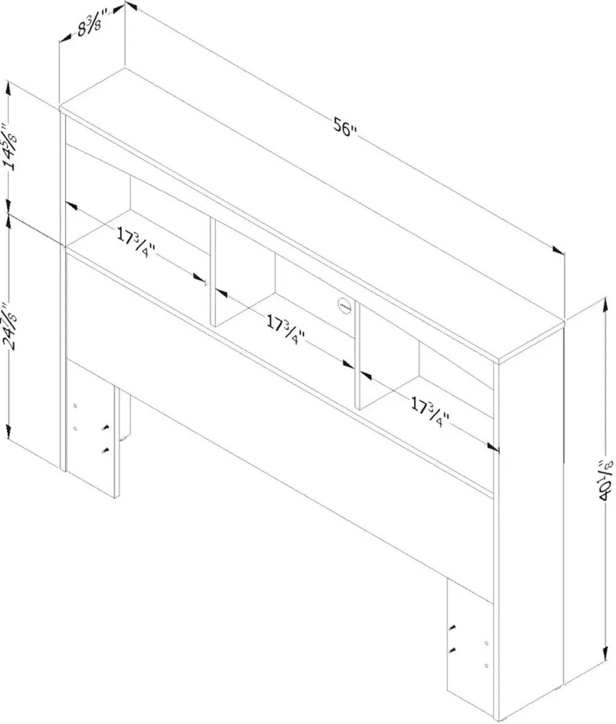 Step One White Full Bookcase Headboard - South Shore