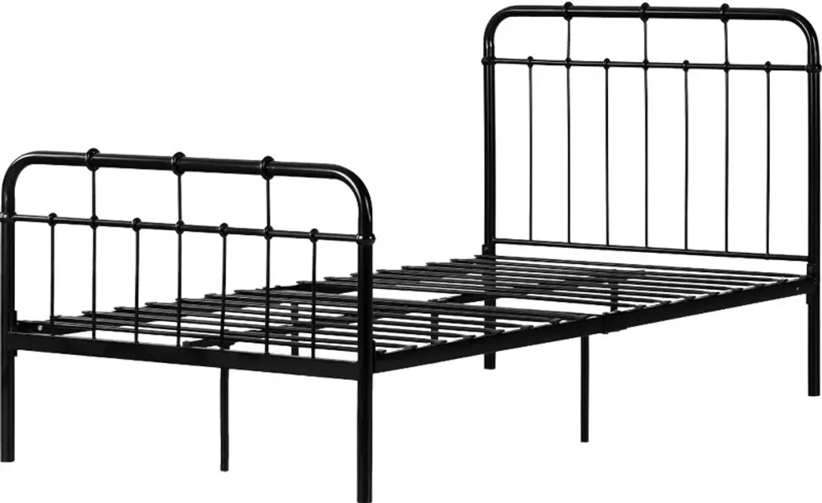 Hankel Industrial Black Twin Metal Bed - South Shore