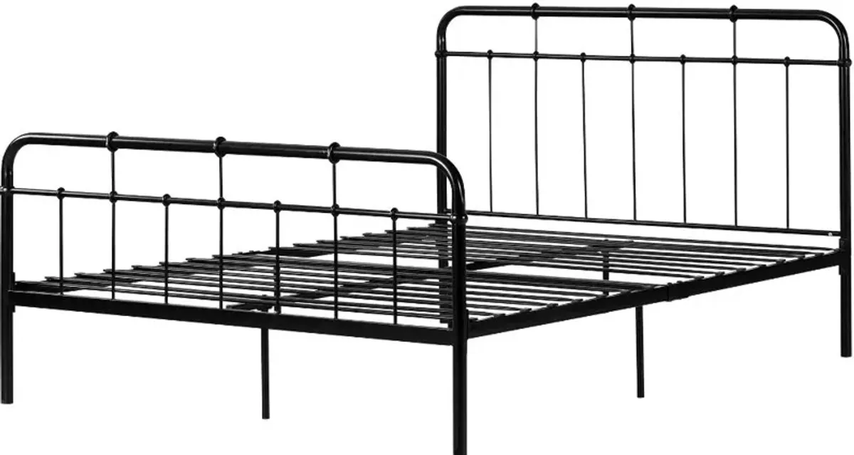Hankel Industrial Black Full Metal Bed - South Shore