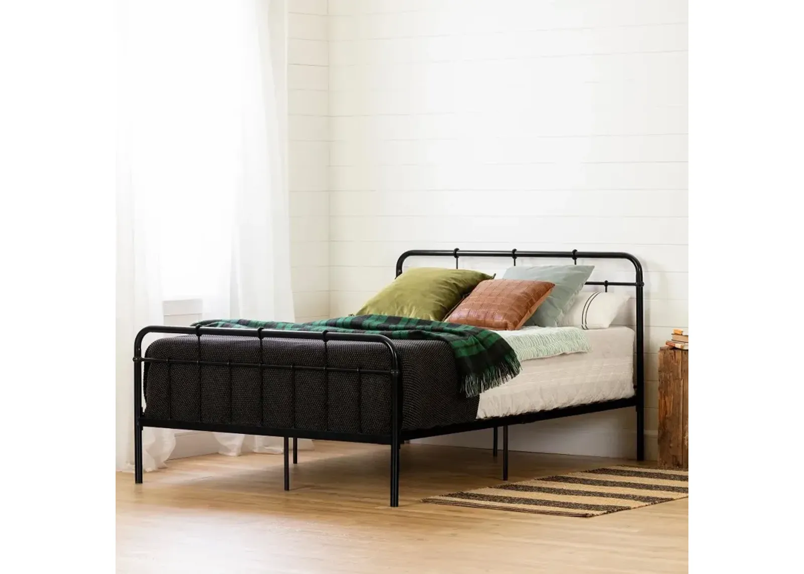 Hankel Industrial Black Full Metal Bed - South Shore