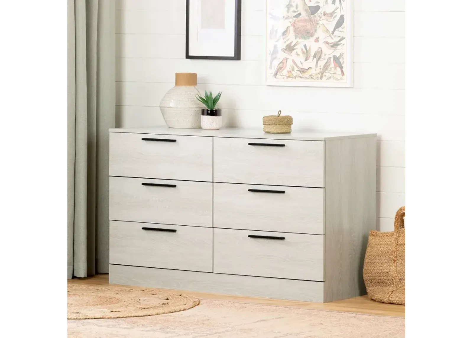 Winter Oak White Oak 6-Drawer Dresser - South Shore