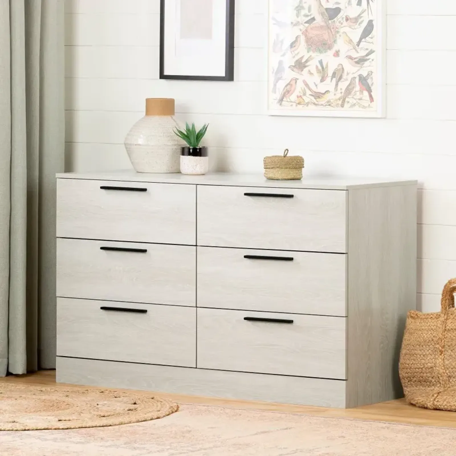 Winter Oak White Oak 6-Drawer Dresser - South Shore