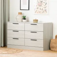 Winter Oak White Oak 6-Drawer Dresser - South Shore