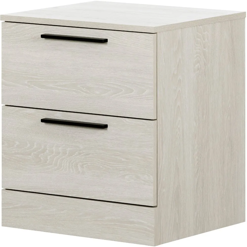 Winter Oak 2 Drawer Nightstand - Step One Essential - South Shore