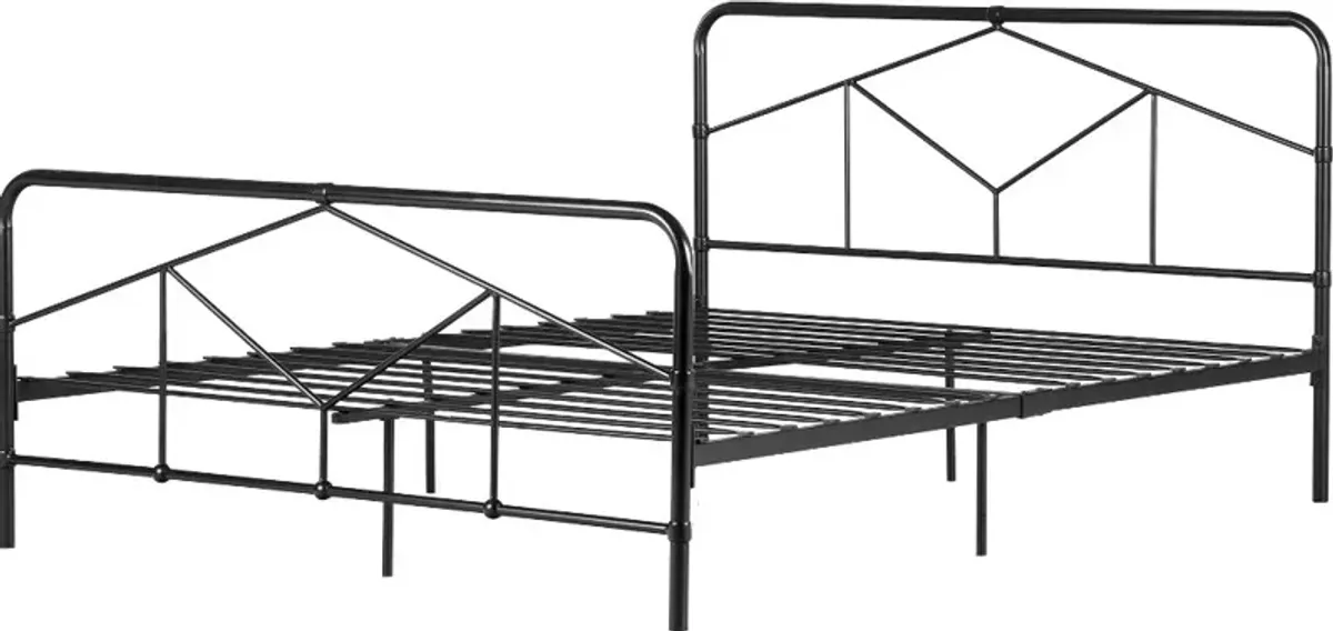 Sazena Modern Black Full Metal Bed - South Shore