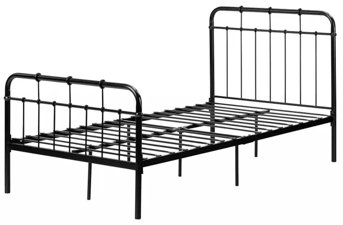 Versa Industrial Black Twin Metal Platform Bed - South Shore