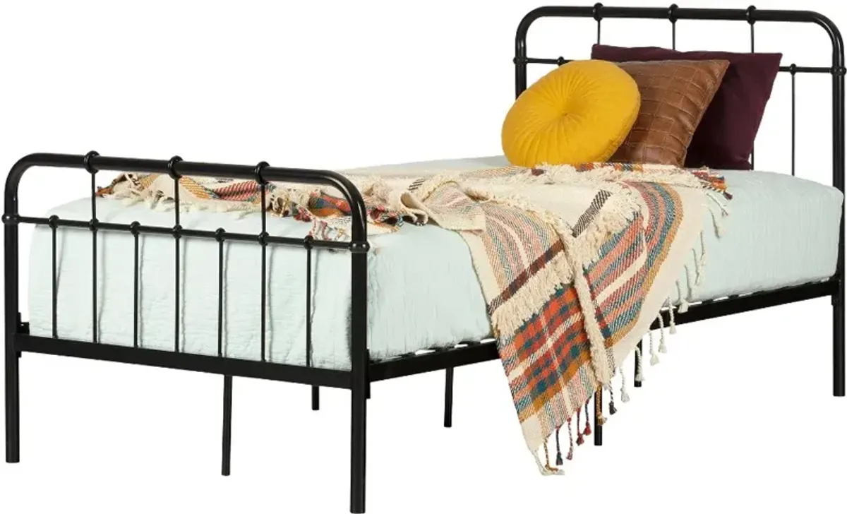 Versa Industrial Black Twin Metal Platform Bed - South Shore