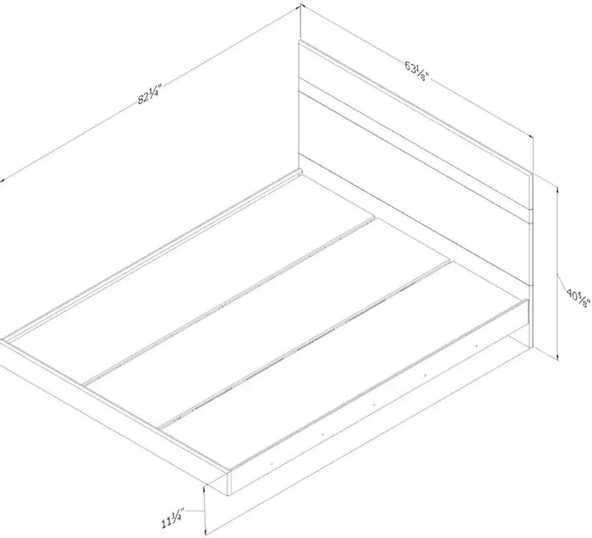 Modern Walnut and Charcoal Queen Platform Bed - South Shore