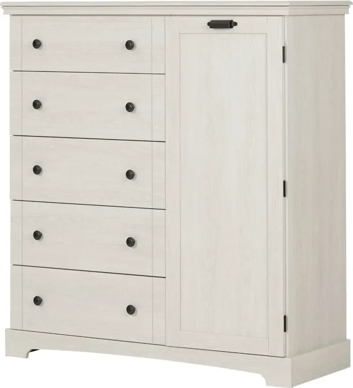 Lilak Winter Oak White Door Chest with Drawers - South Shore