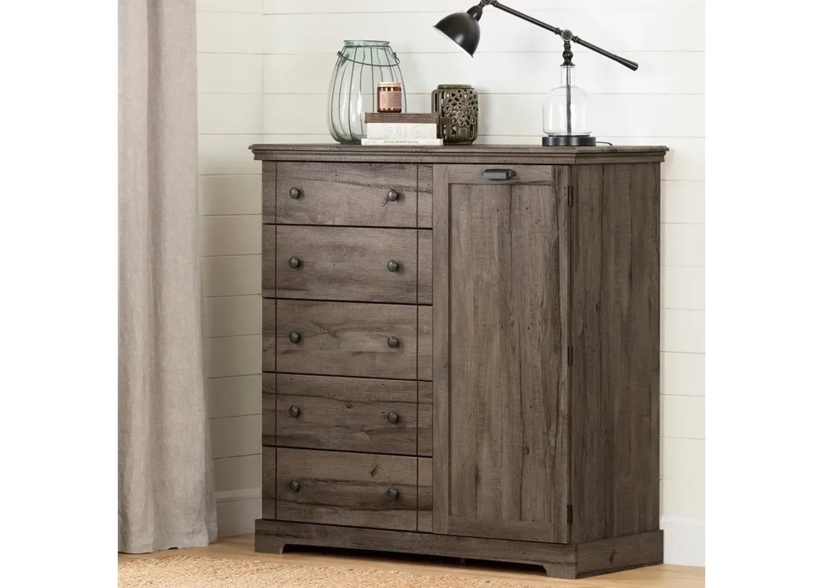 Lilak Cottage Fall Oak Door Chest with Drawers - South Shore