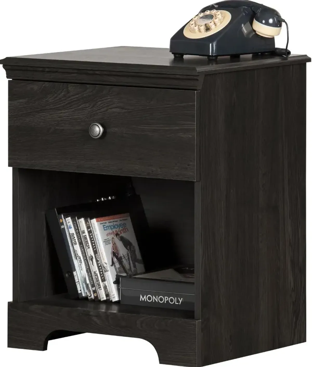 Zach Classic Dark Gray Oak Nightstand - South Shore