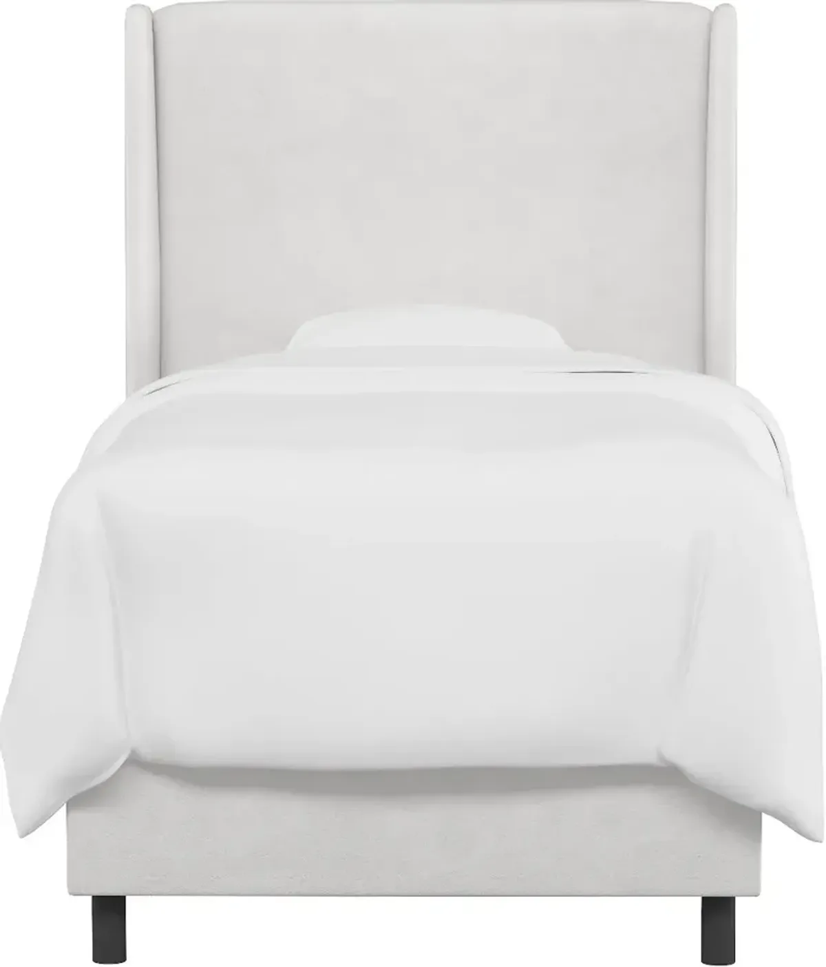 Sloane Velvet White Curved Wingback Full Bed - Skyline Furniture