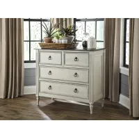 Traditional Antique Off White and Gray 4 Drawer Accent Chest