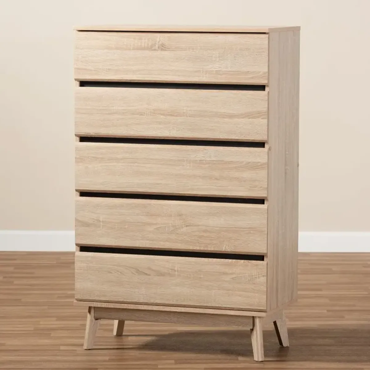 Mid-Century Light Oak Chest of Drawers - Josephina