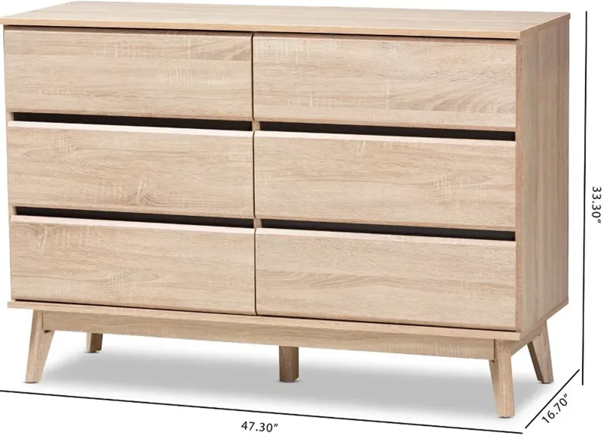 Mid-Century Light Oak Dresser - Josephina