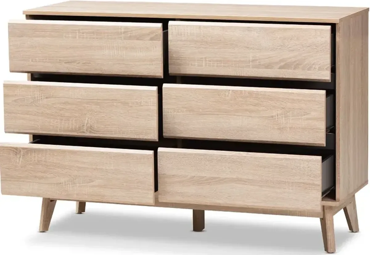 Mid-Century Light Oak Dresser - Josephina