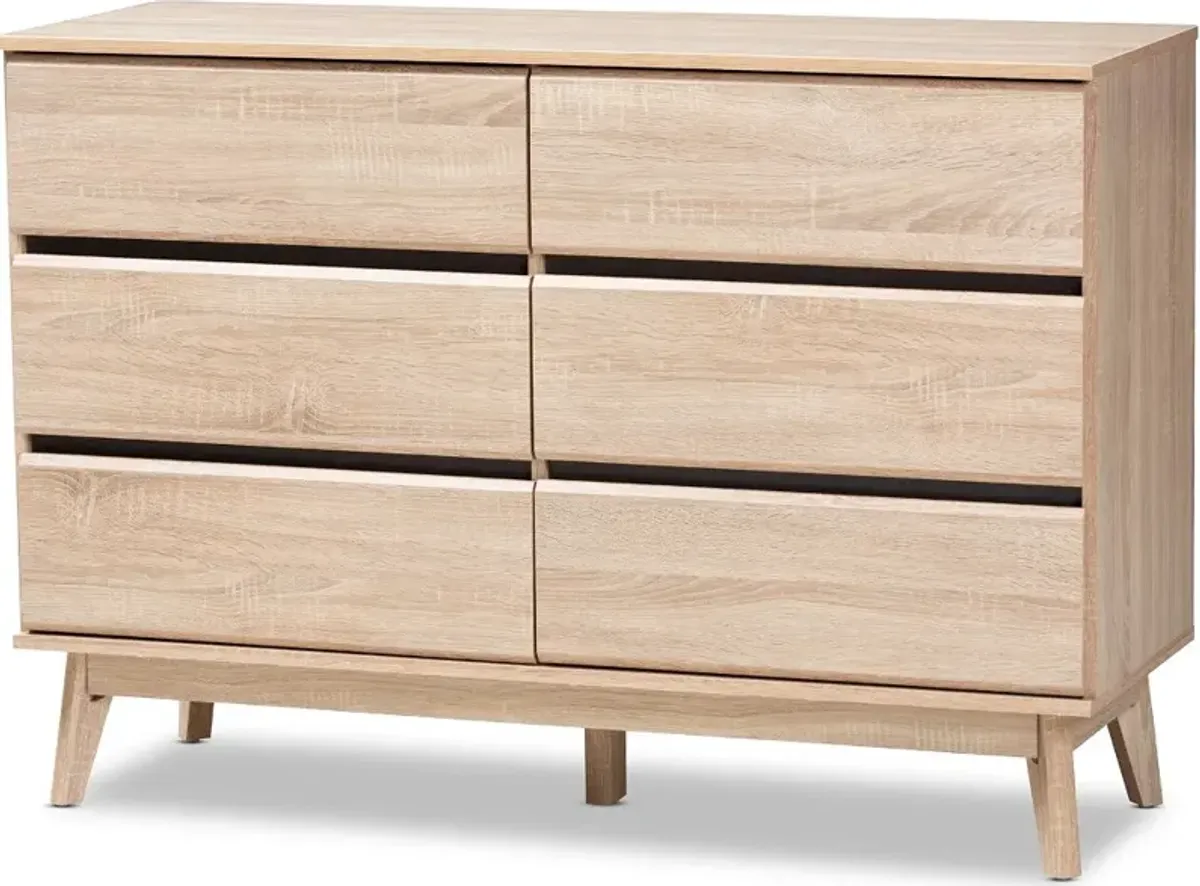 Mid-Century Light Oak Dresser - Josephina