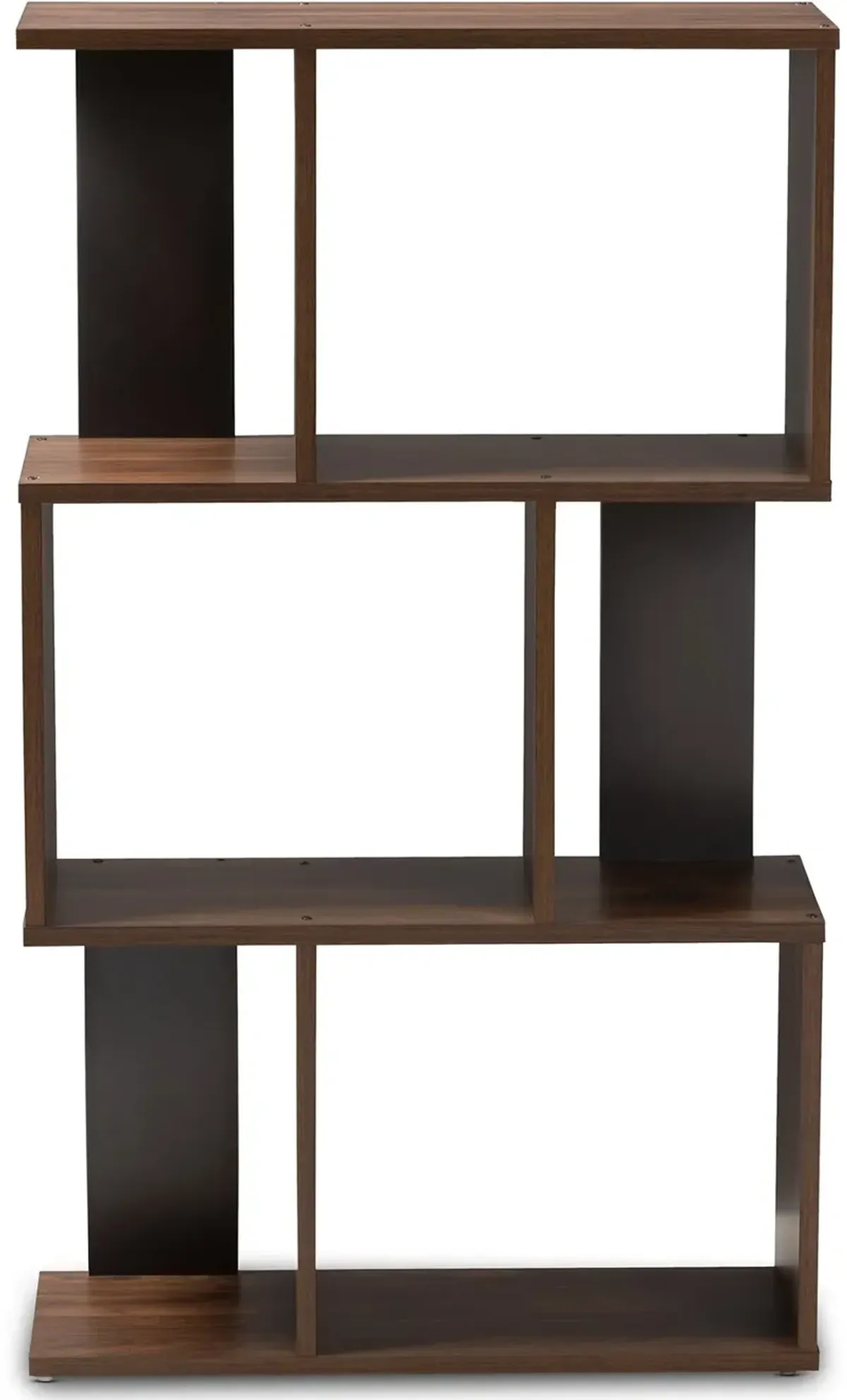 Modern Brown and Dark Gray Display Bookcase - Sheryl