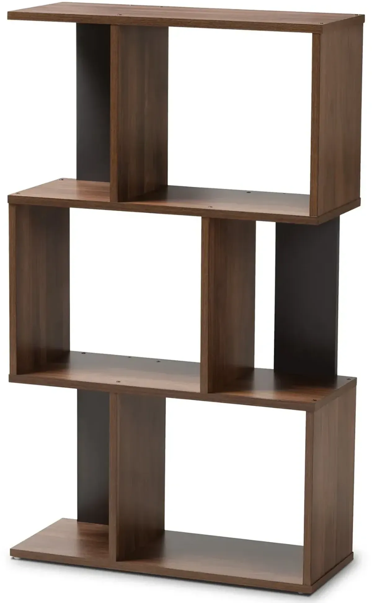 Modern Brown and Dark Gray Display Bookcase - Sheryl