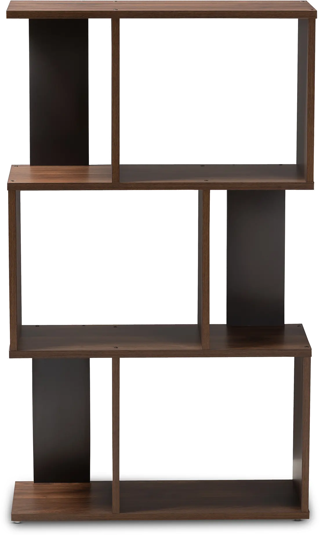 Modern Brown and Dark Gray Display Bookcase - Sheryl