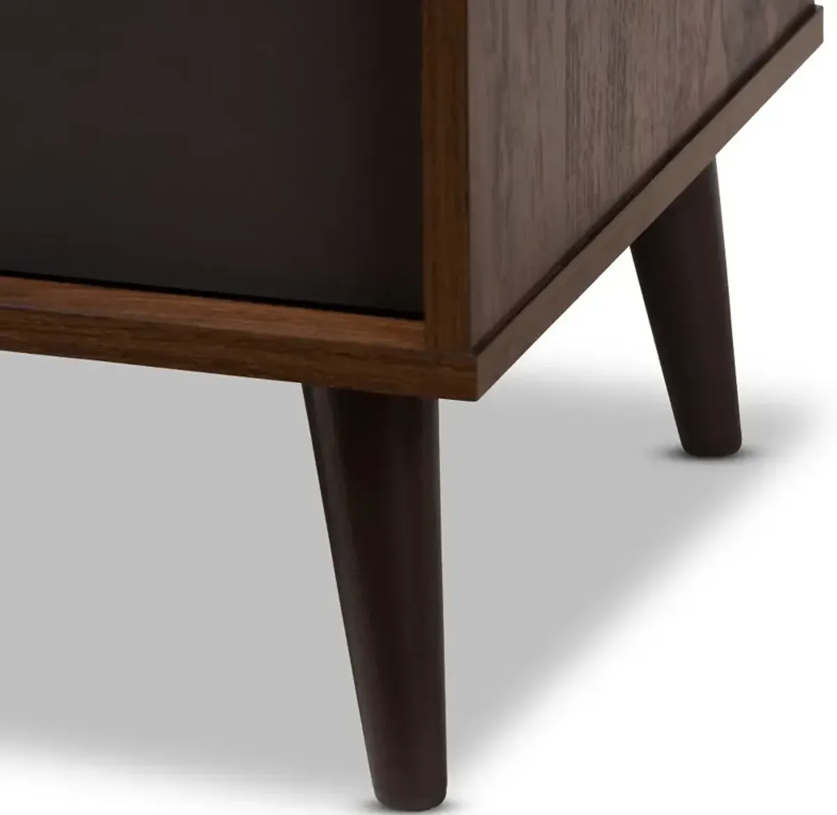 Modern Brown and Dark Grey Finished Mid-Century TV Stand - Abilene