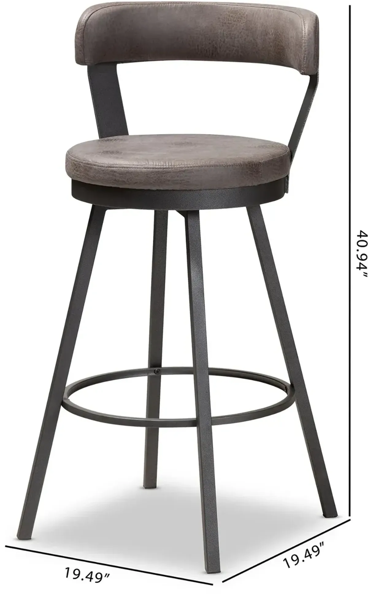 Delbert Gray Swivel Bar Stools - Set of 2