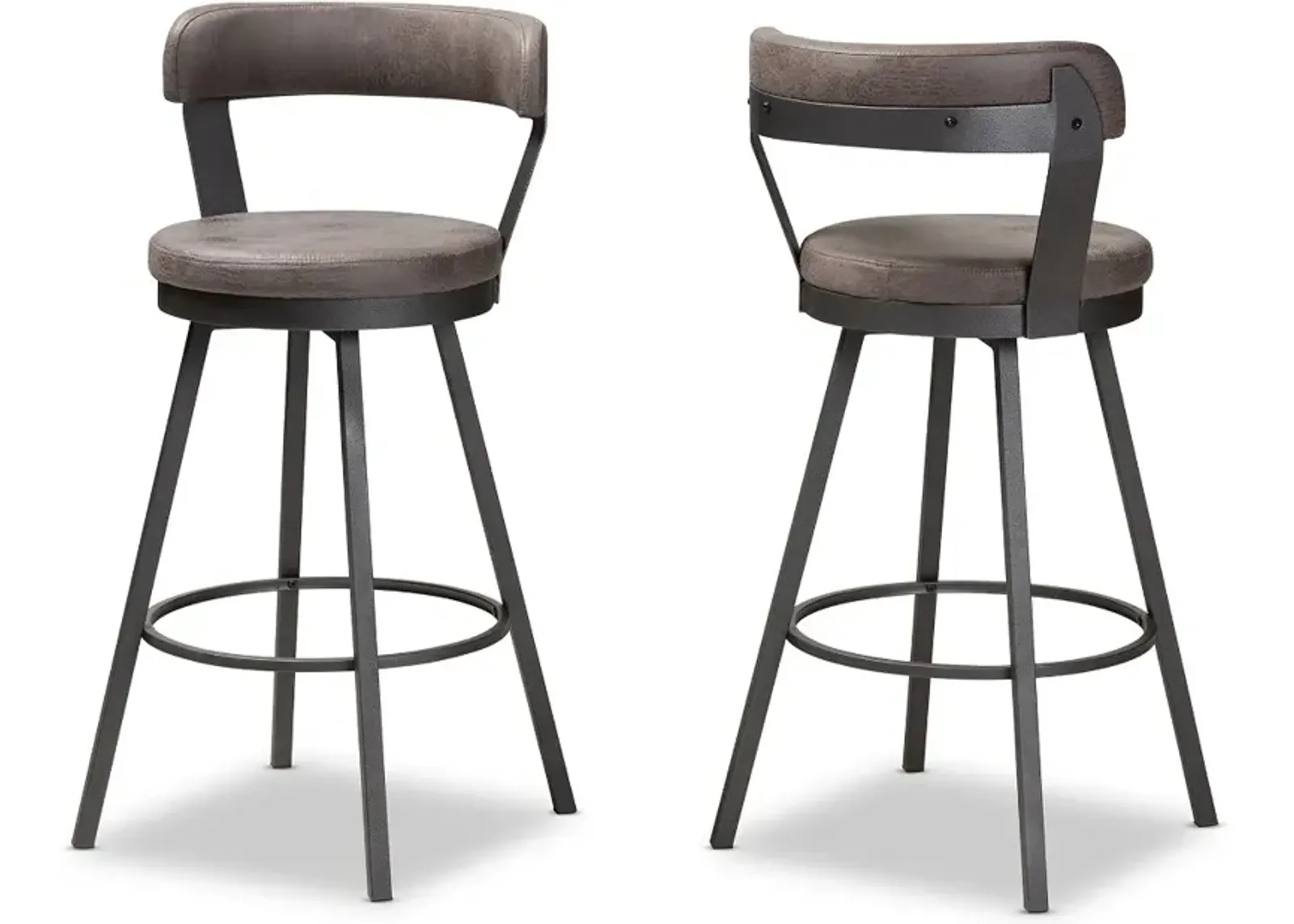 Delbert Gray Swivel Bar Stools - Set of 2